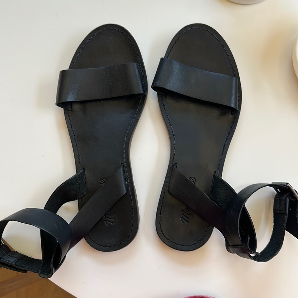 Madewell The Boardwalk Ankle Strap Sandal in Black